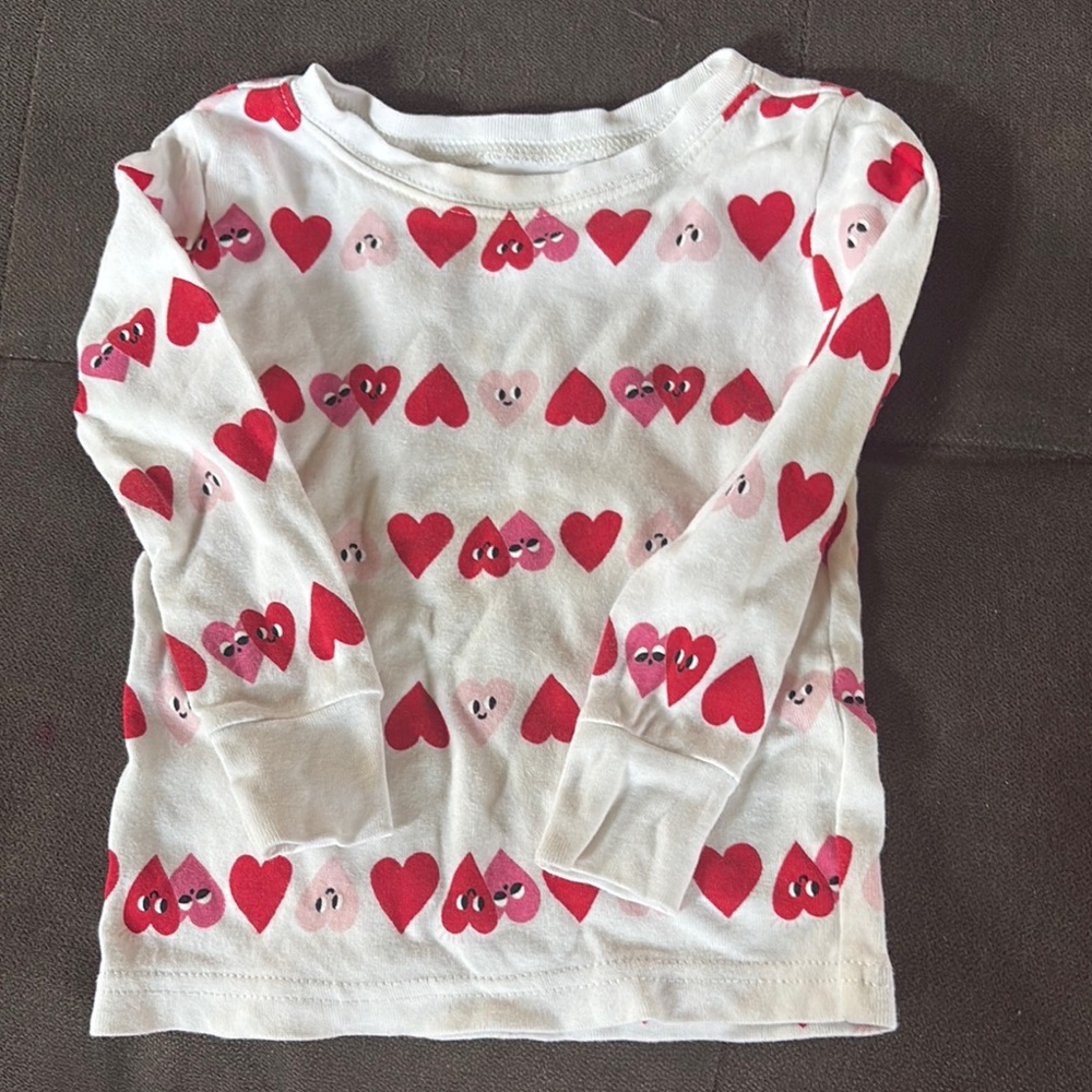 Old Navy Red and White Long Sleeve Tee